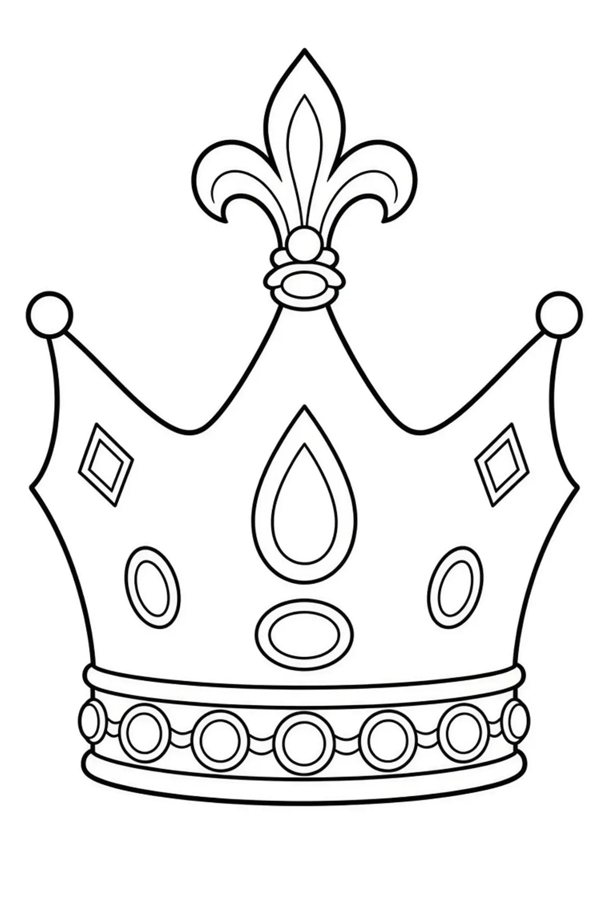 Crown drawing page for kids