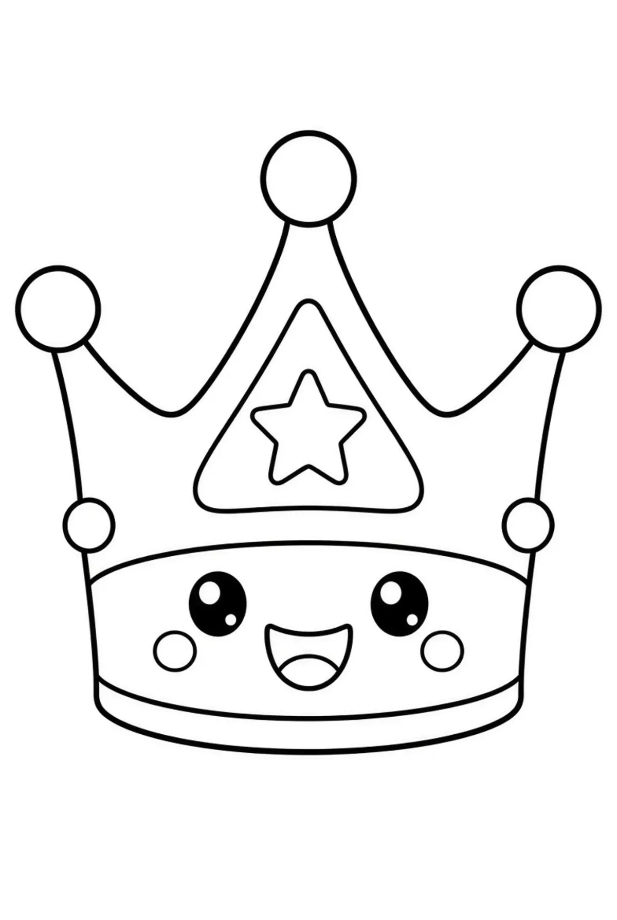 Cute Crown color page for kids