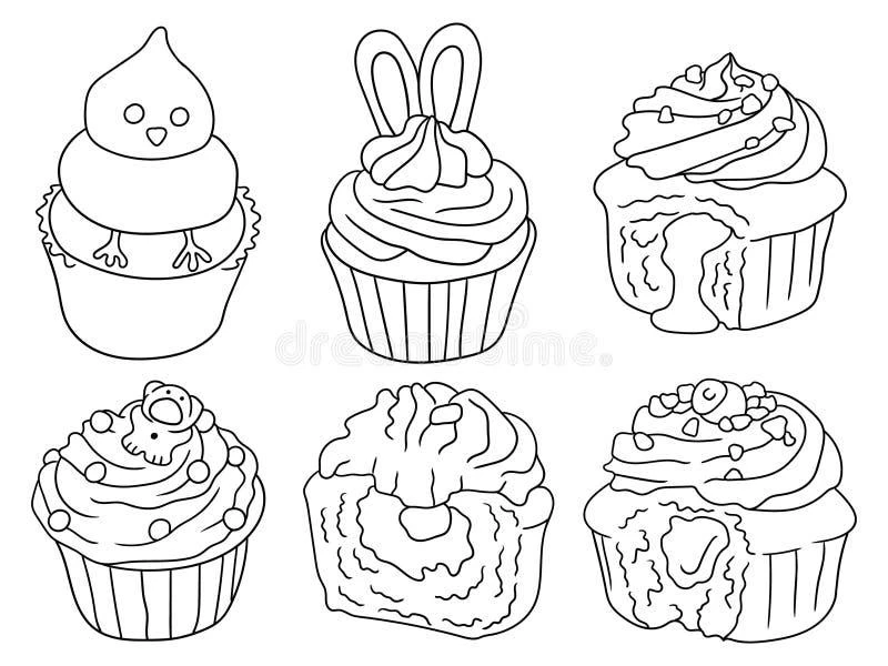 Cupcake coloring pages printable for kids
