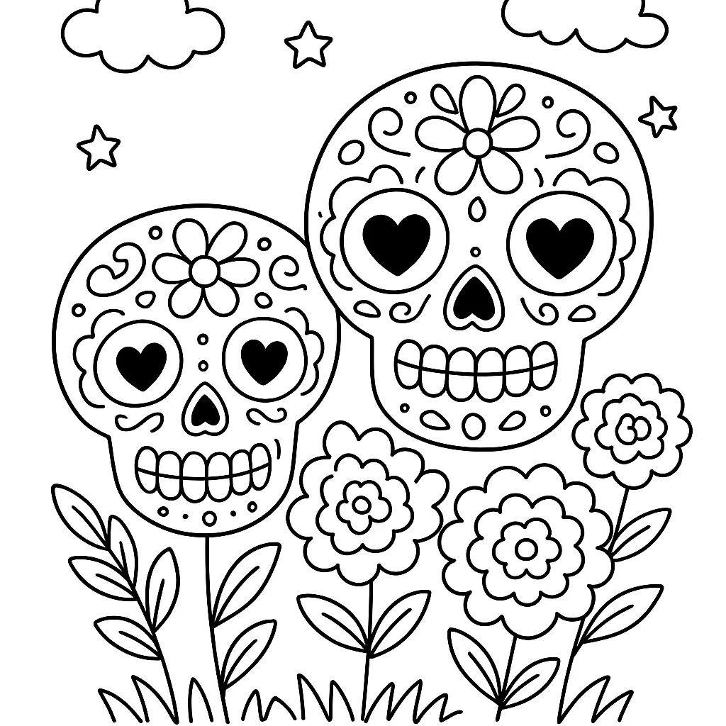 Day Of The Dead coloring pages printable for kids