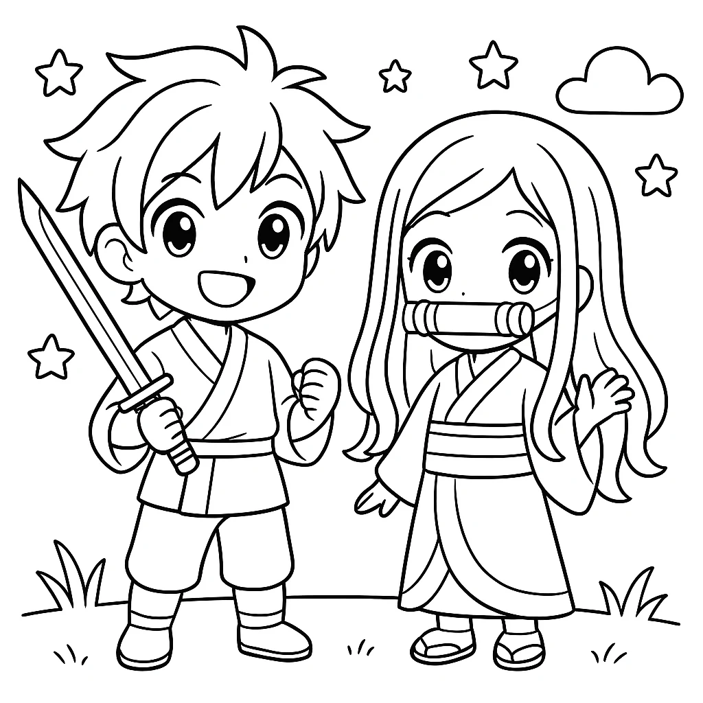 Demon Slayer coloring pages printable for kids