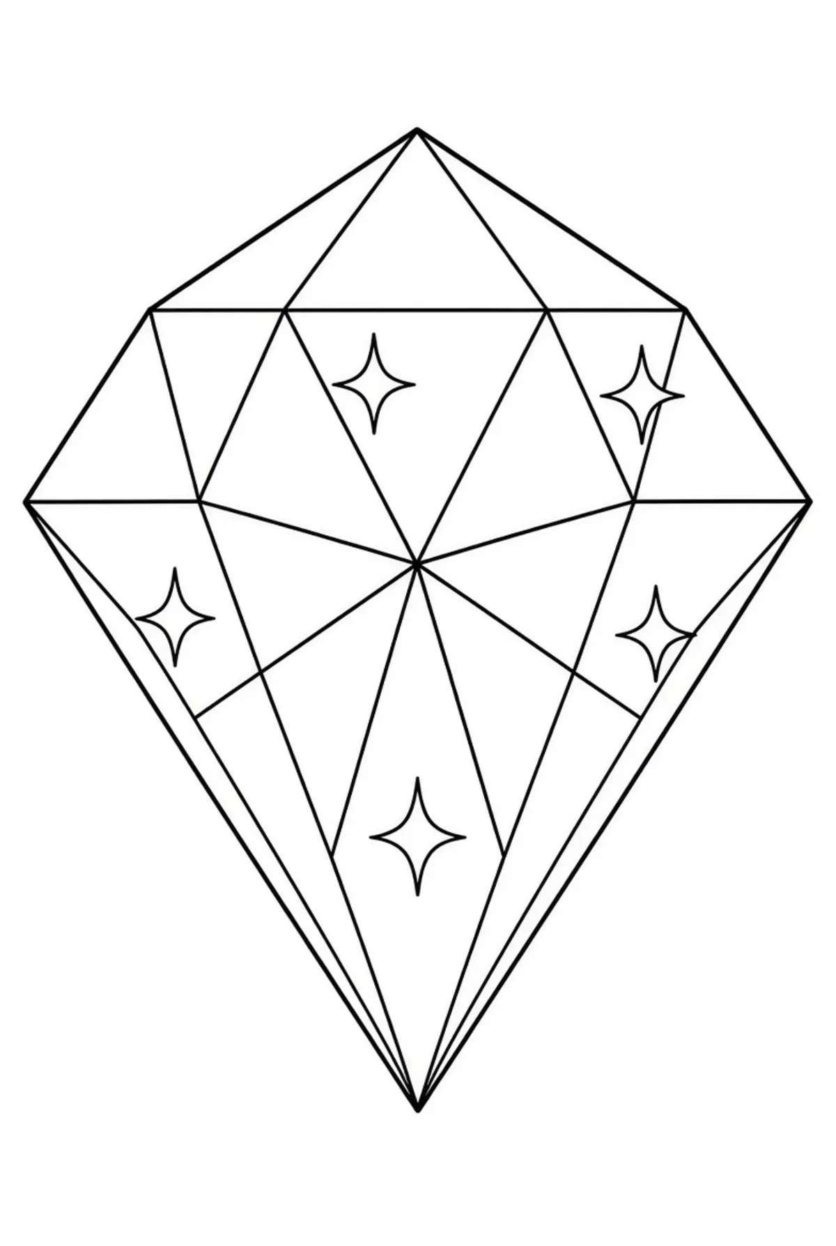 Diamond drawing page for kids