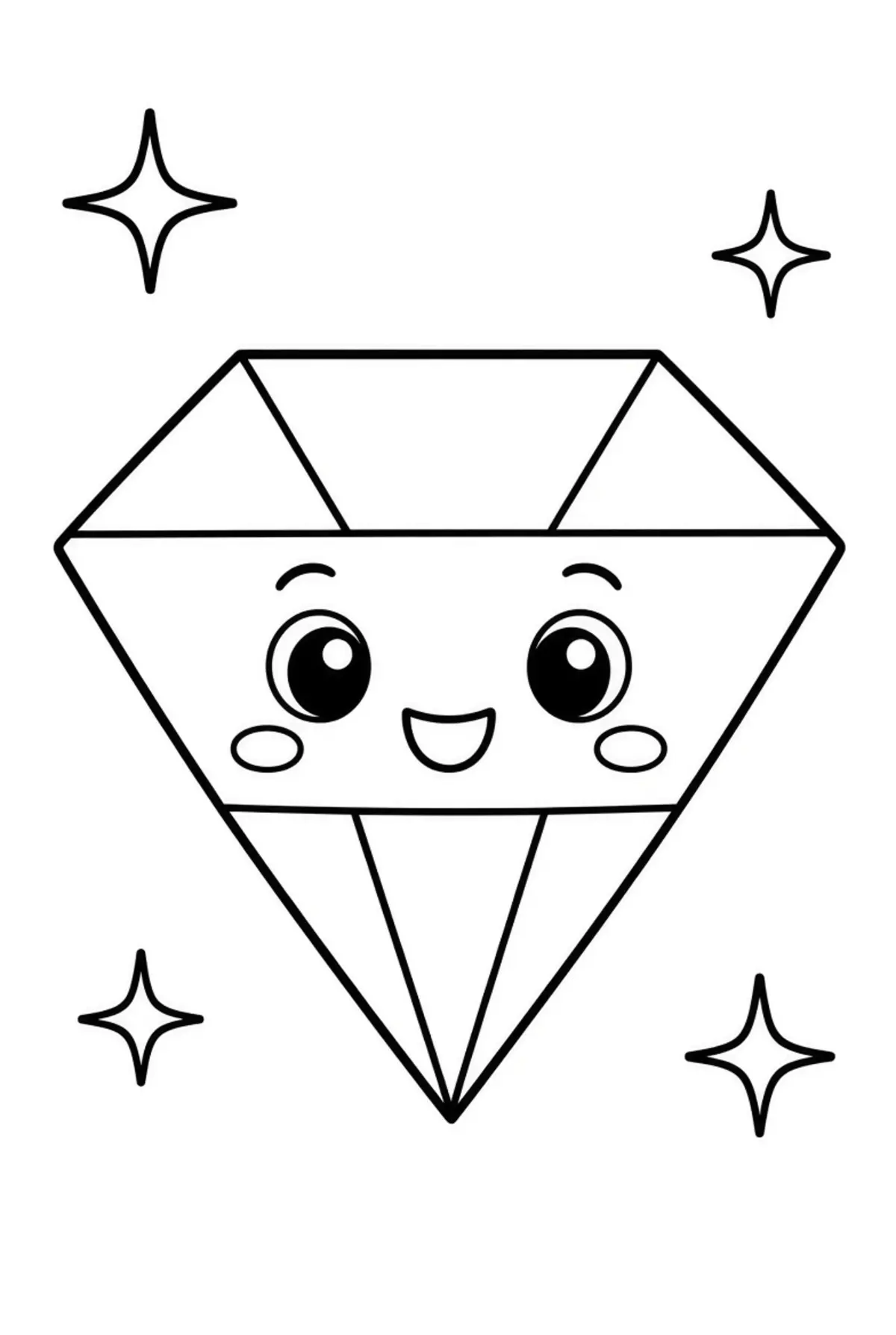 Free Diamond coloring sheet for kids