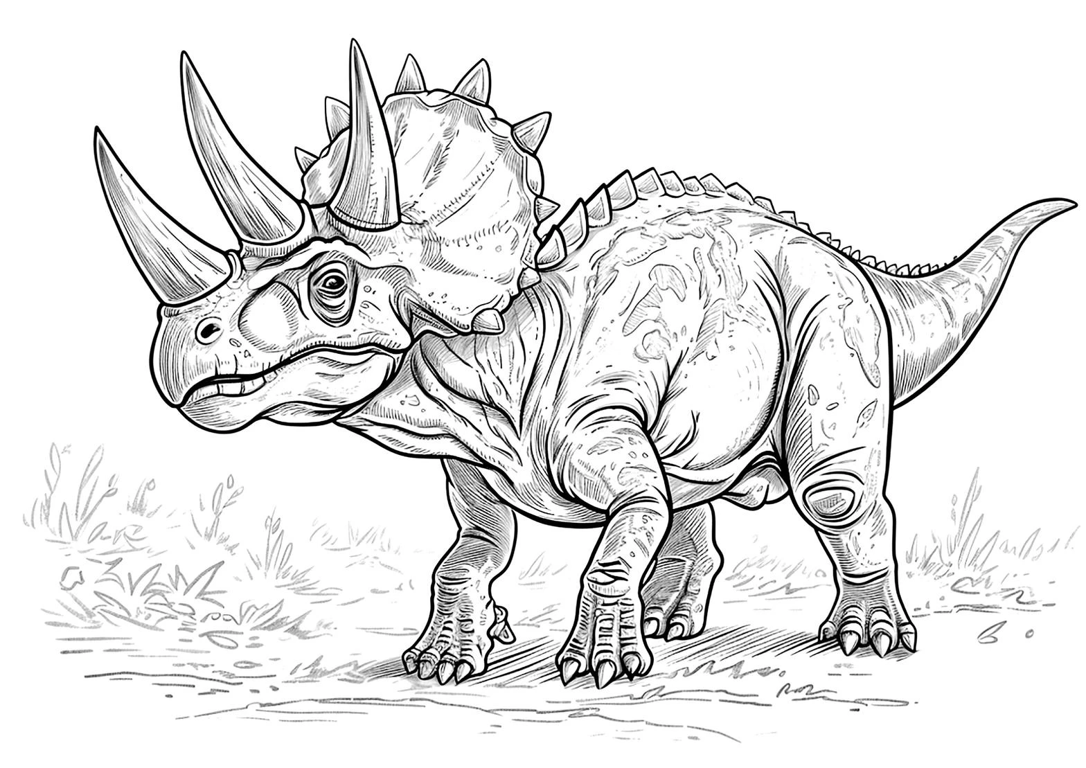 Cute Dinosaur color page for kids