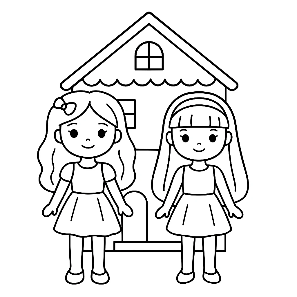 Dolls coloring pages