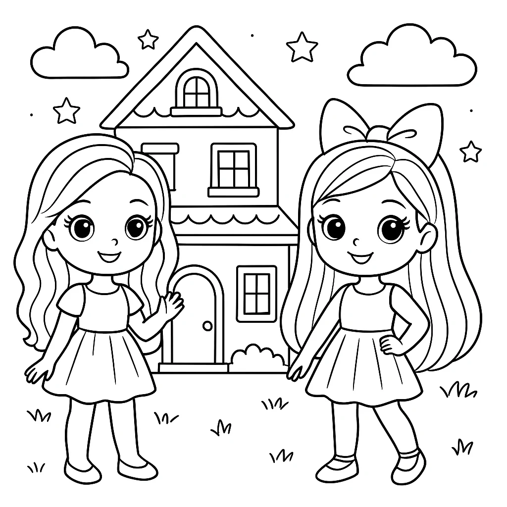 Dolls coloring pages printable for kids