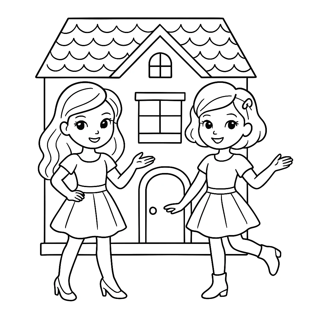 Dolls drawing page for kids