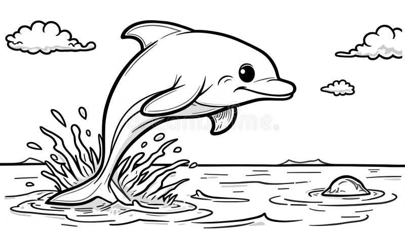 Dolphin coloring pages printable for kids