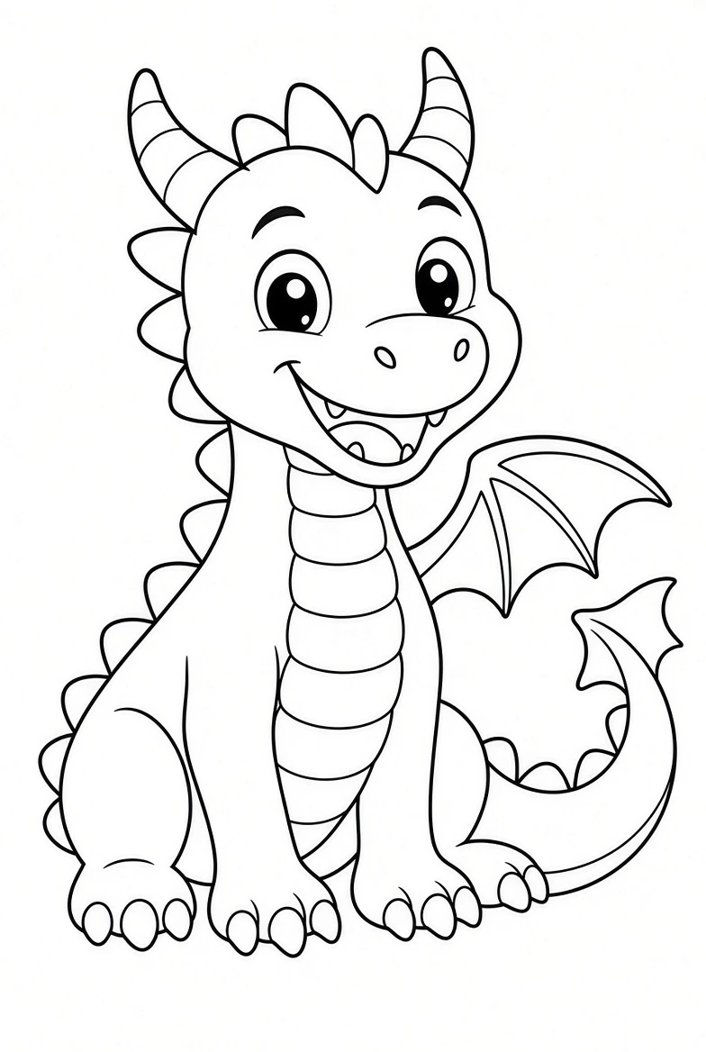 Dragon coloring pages printable for kids