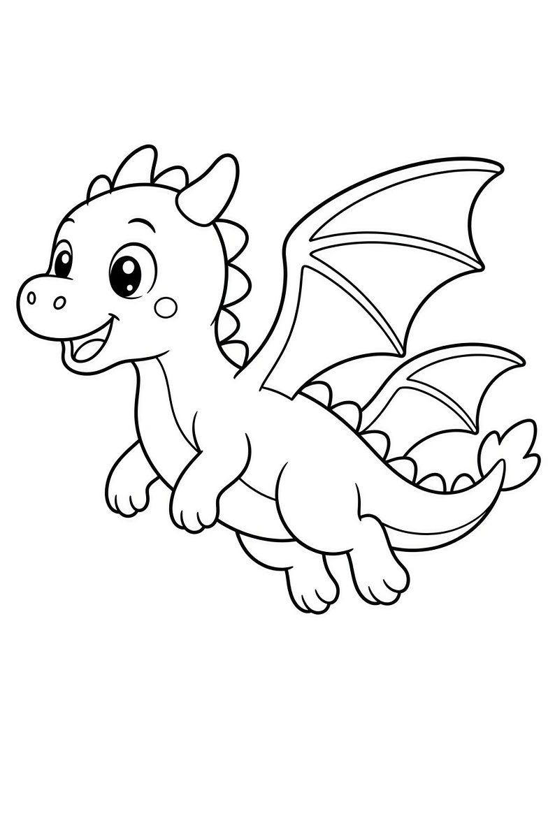Dragon drawing page for kids