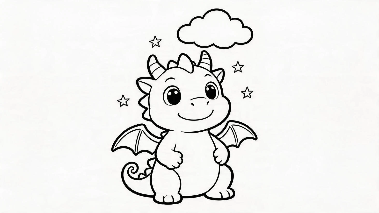 Free Dragon coloring sheet for kids