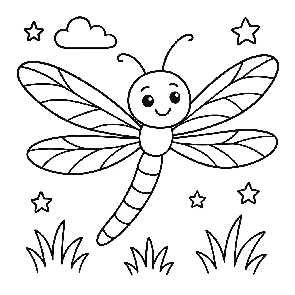 Dragonfly coloring pages printable for kids