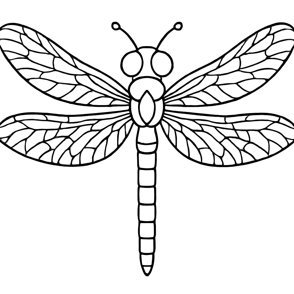 Free Dragonfly coloring sheet for kids
