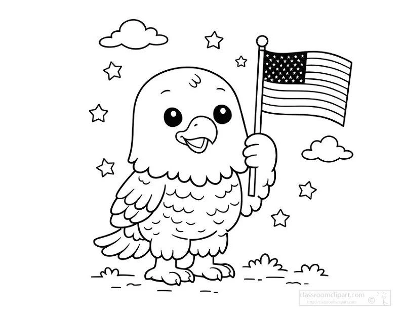 Eagle drawing page for kids
