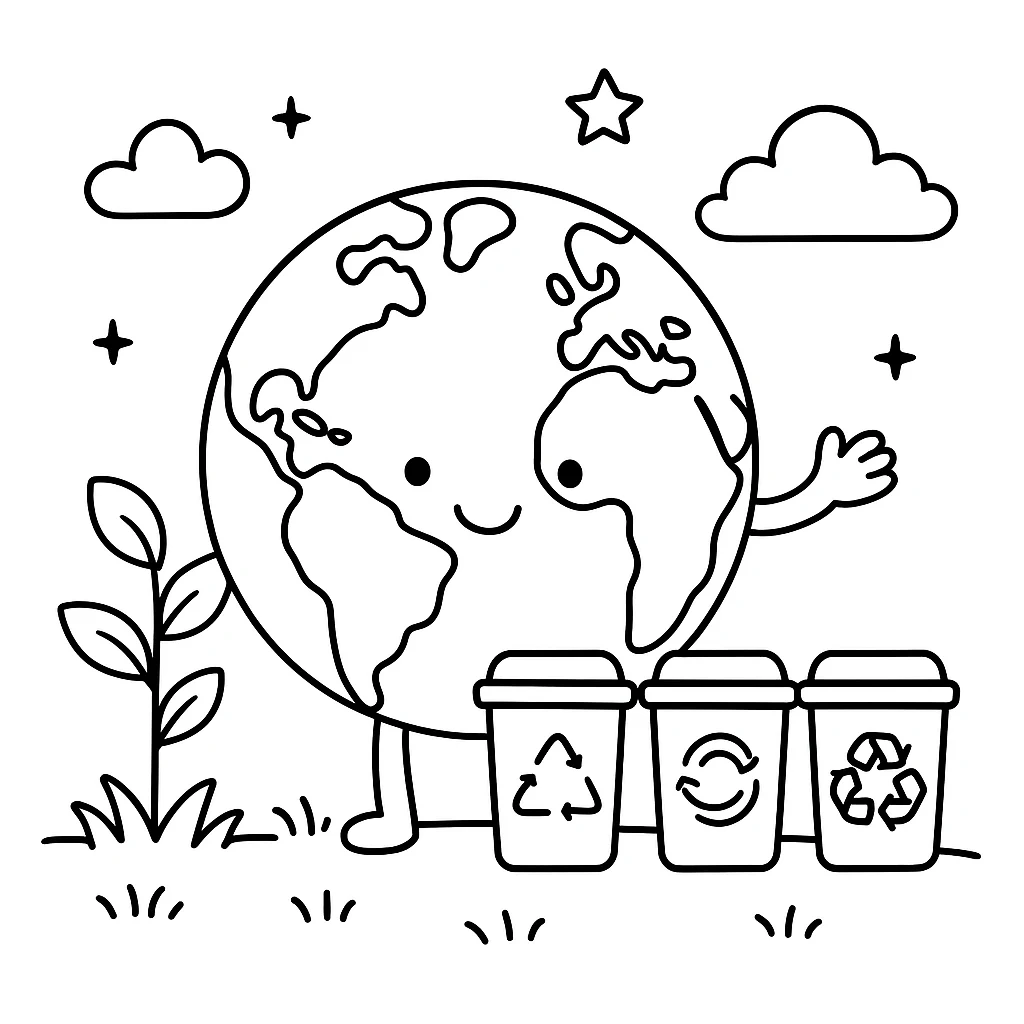 Earth Day coloring pages printable for kids