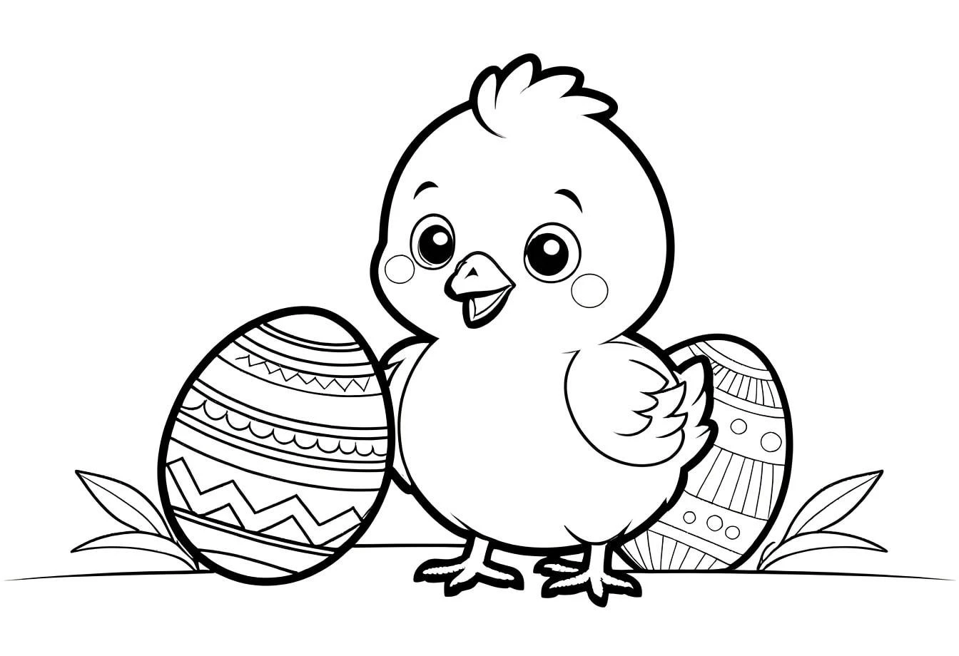 Easter drawing page for kids