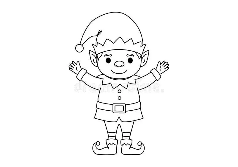 Free Elf coloring sheet for kids