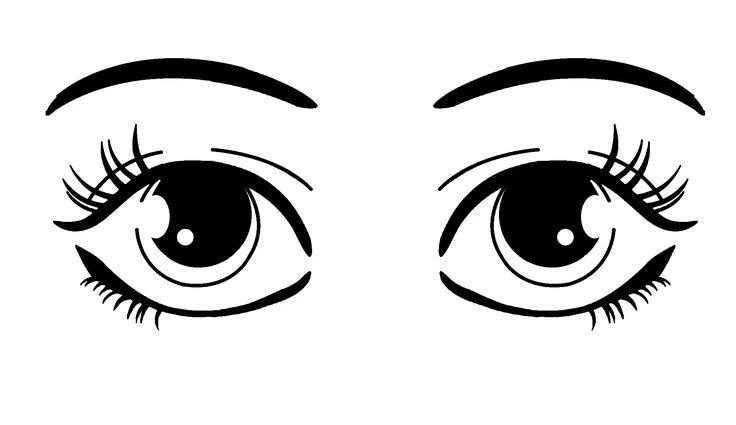 Eye drawing page for kids