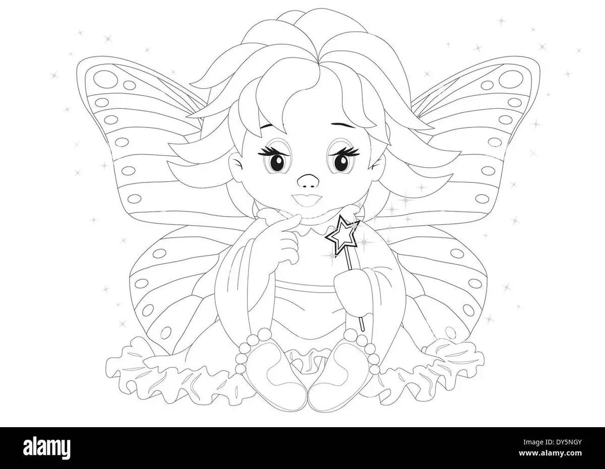 Free Fairy coloring sheet for kids