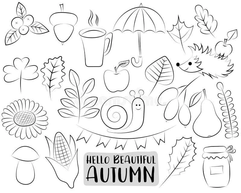 Cute Fall color page for kids