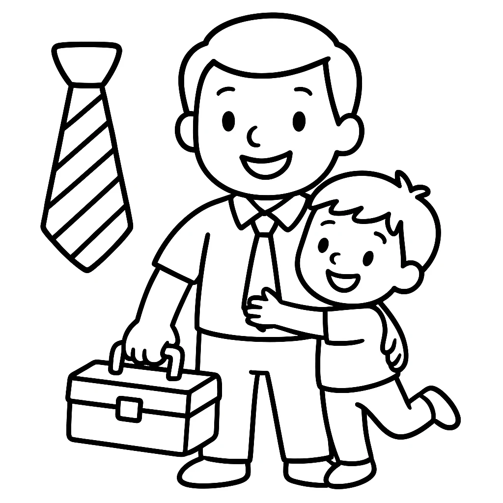 Fathers Day drawing page for kids