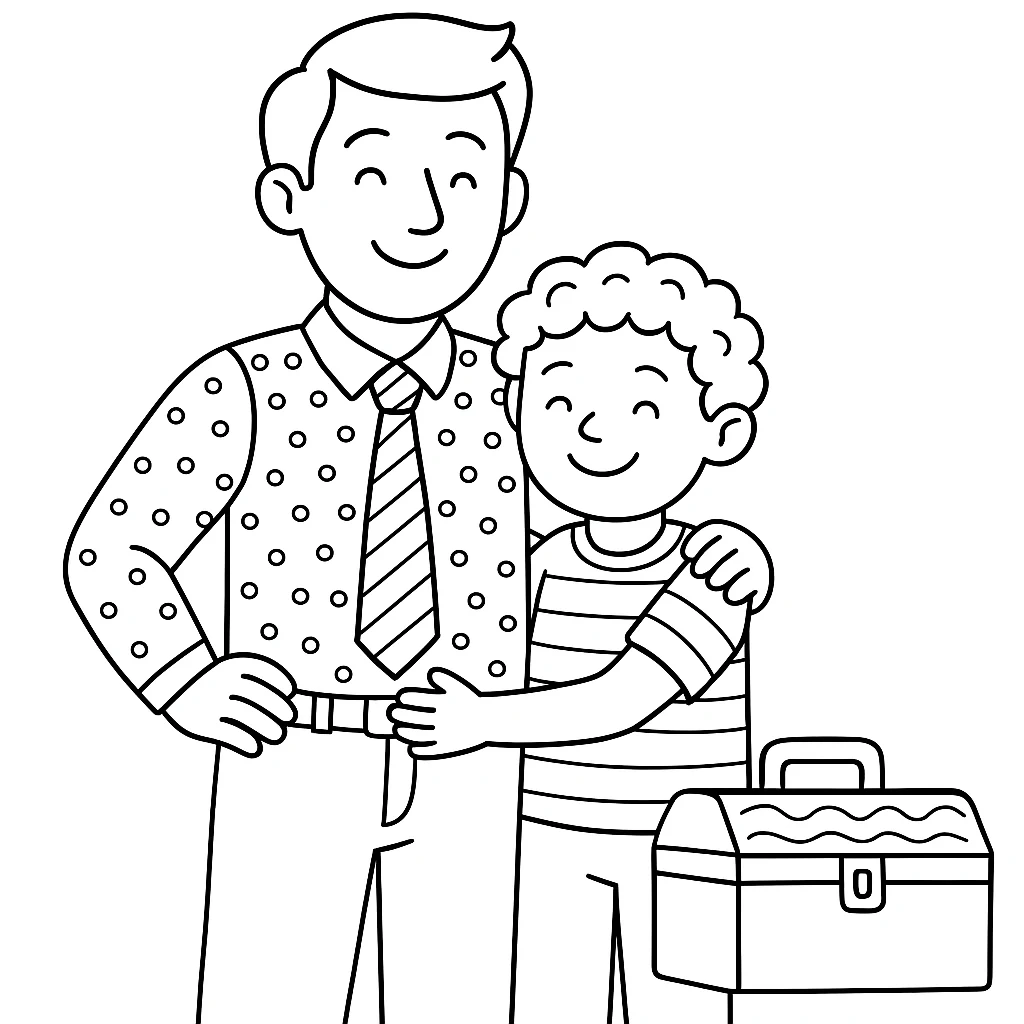Free Fathers Day coloring sheet for kids