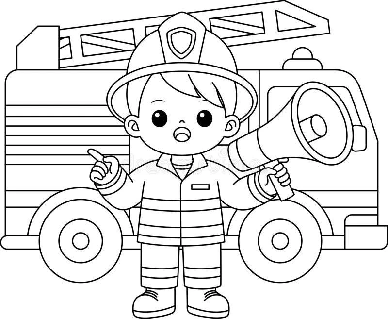 Firefighter coloring page
