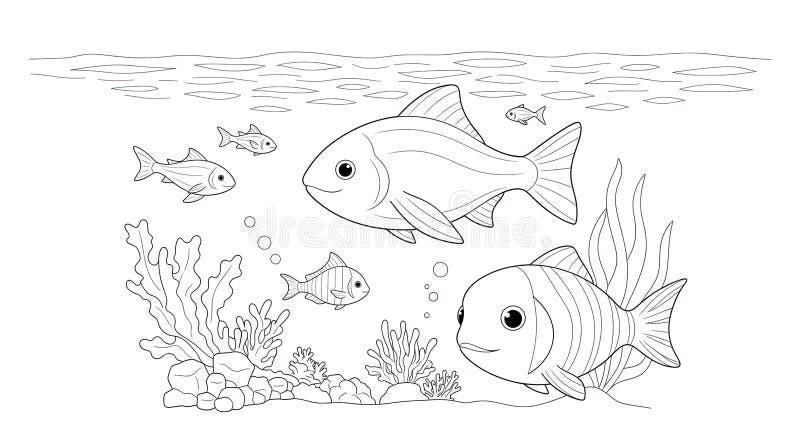 Free Fish coloring sheet for kids