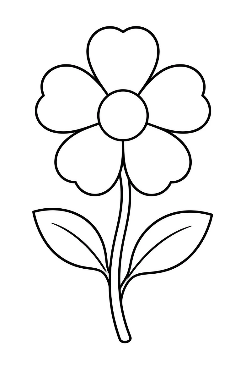 Flower drawing page for kids