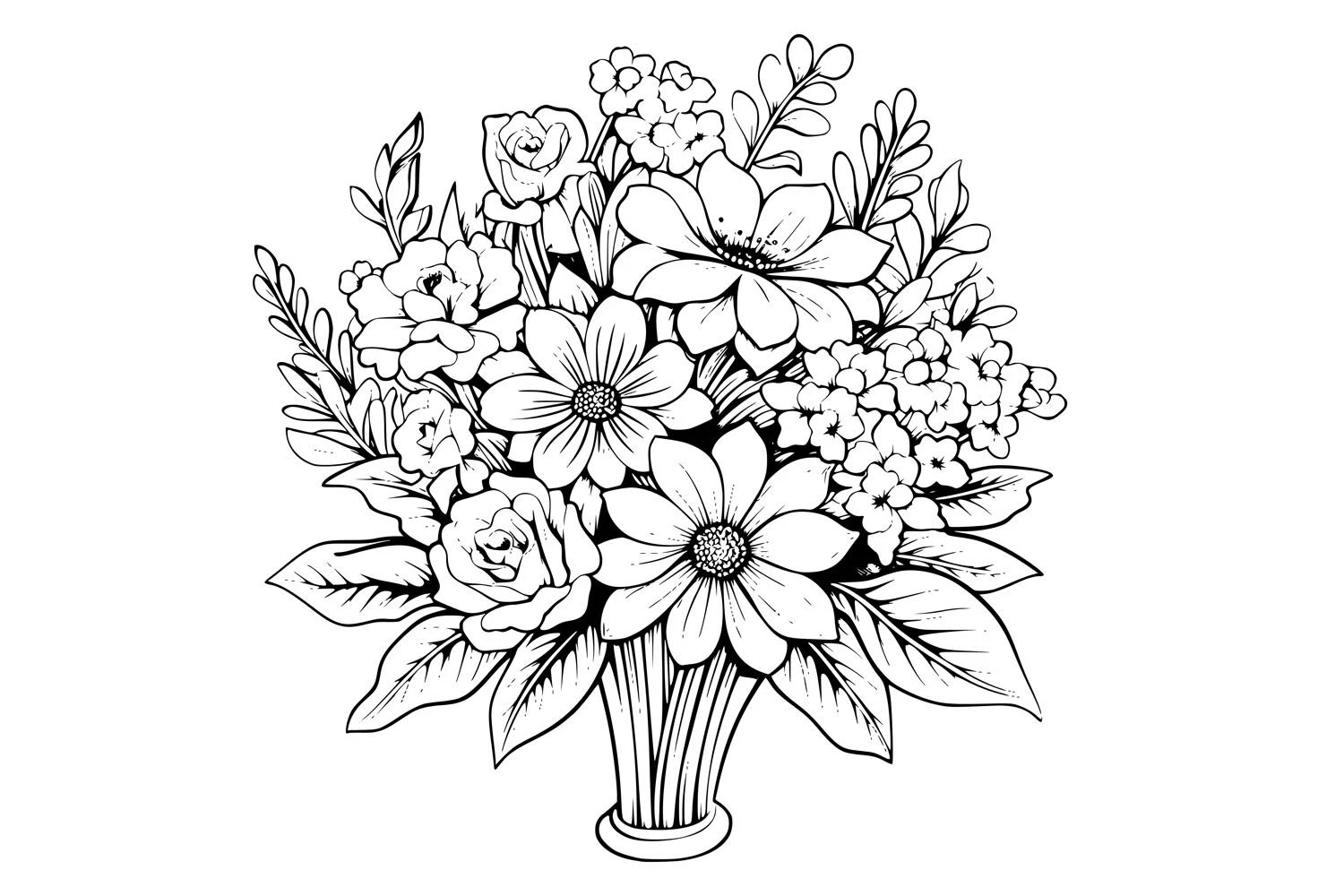 Free Flower coloring sheet for kids