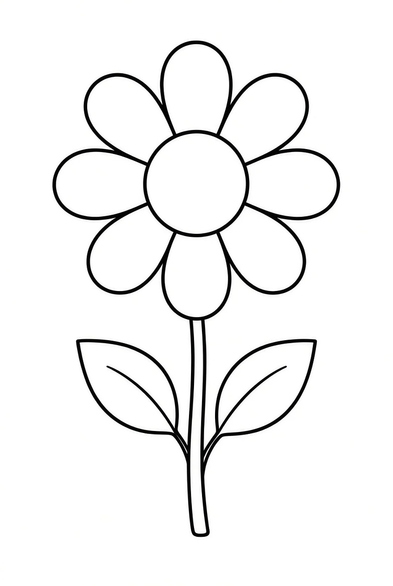 Simple Flower drawing for kids
