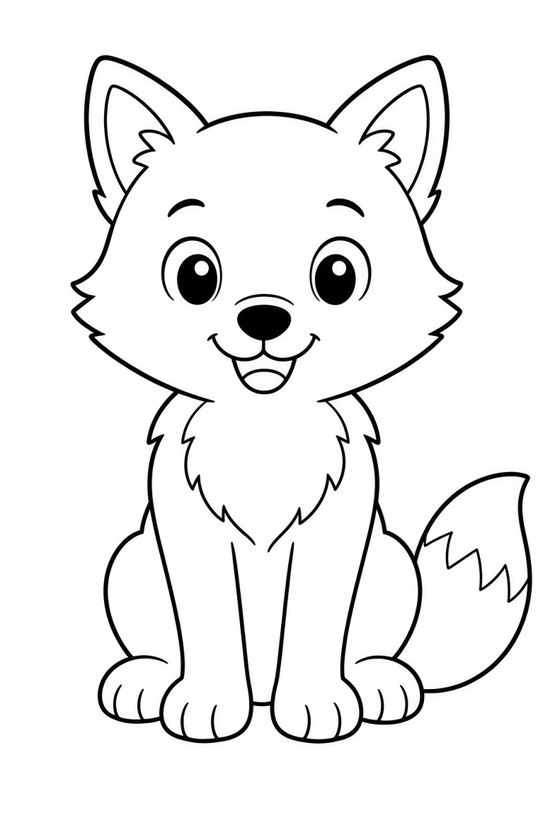 Fox drawing page for kids