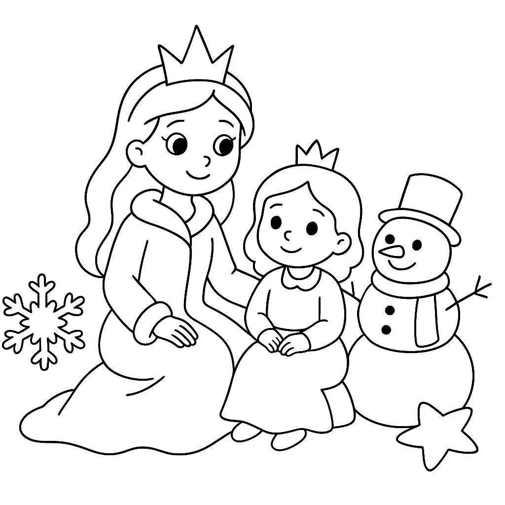 Cute Frozen color page for kids