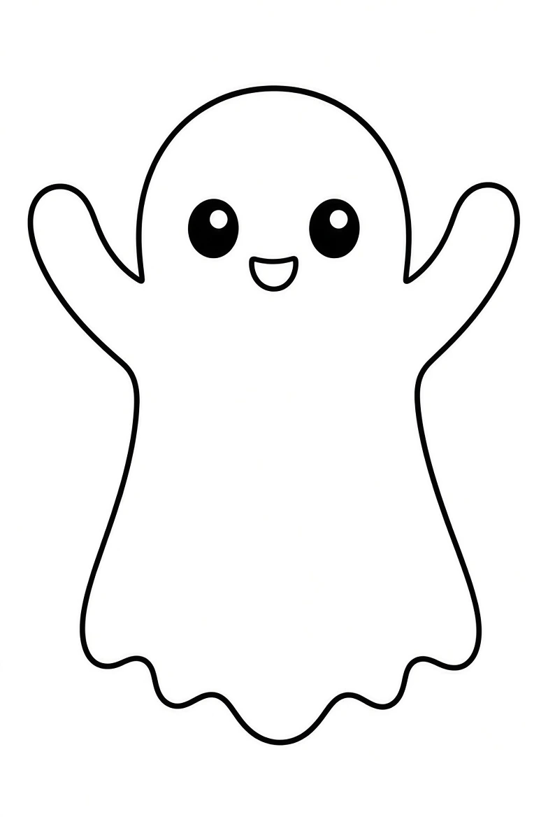 Ghost drawing page for kids