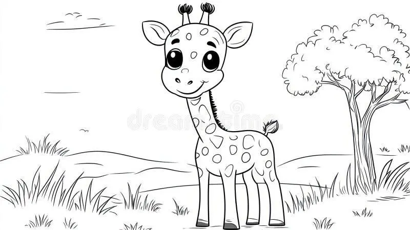 Giraffe coloring pages printable for kids