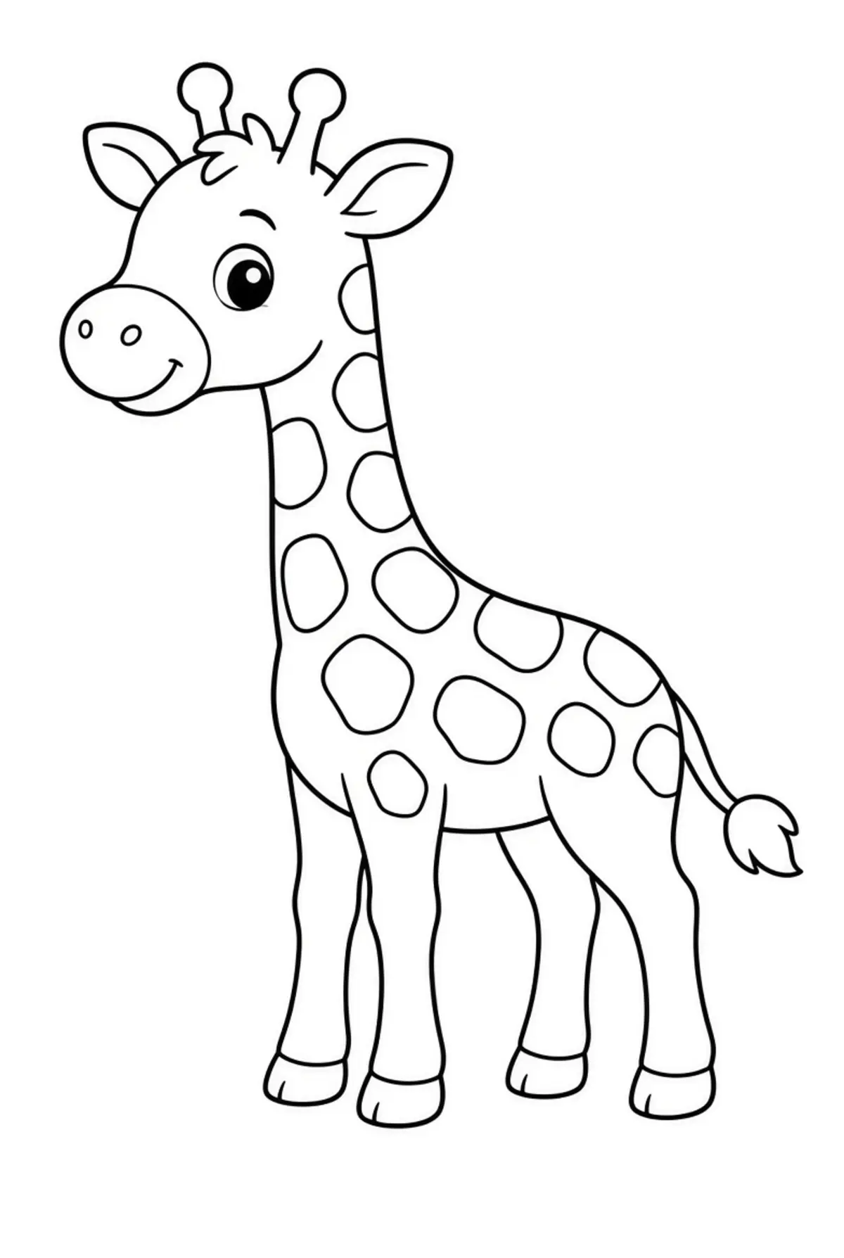 Cute Giraffe color page for kids