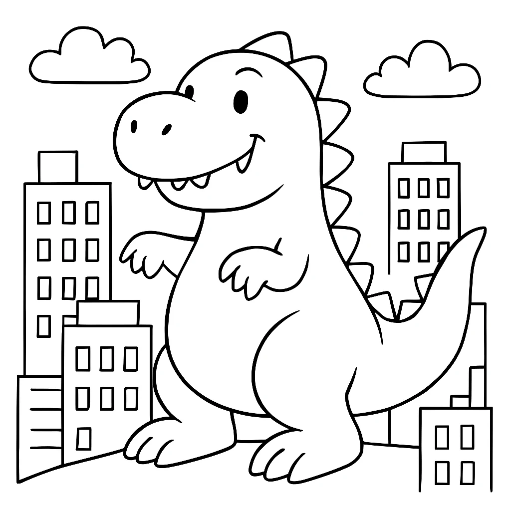 Godzilla drawing page for kids
