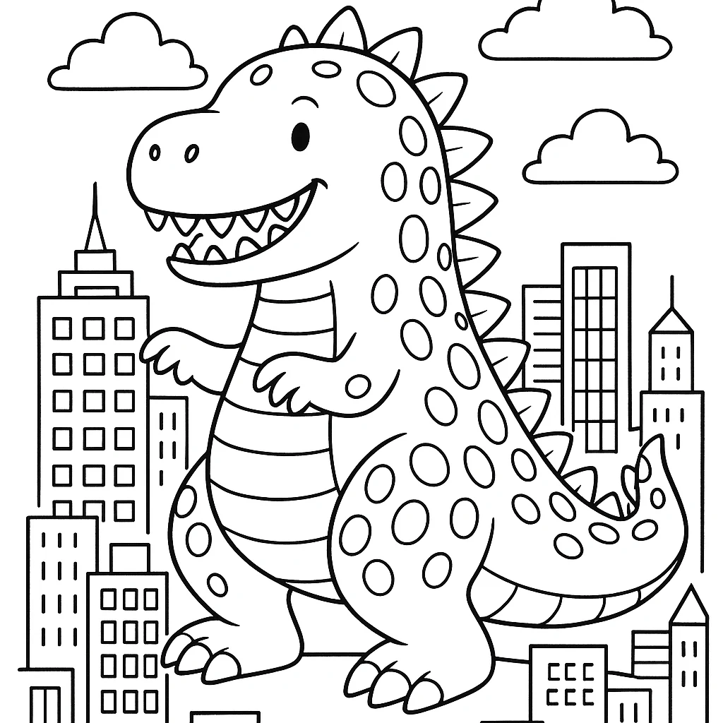 Free Godzilla coloring sheet for kids