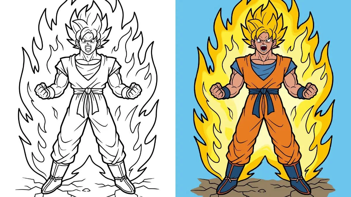 Goku coloring pages printable for kids
