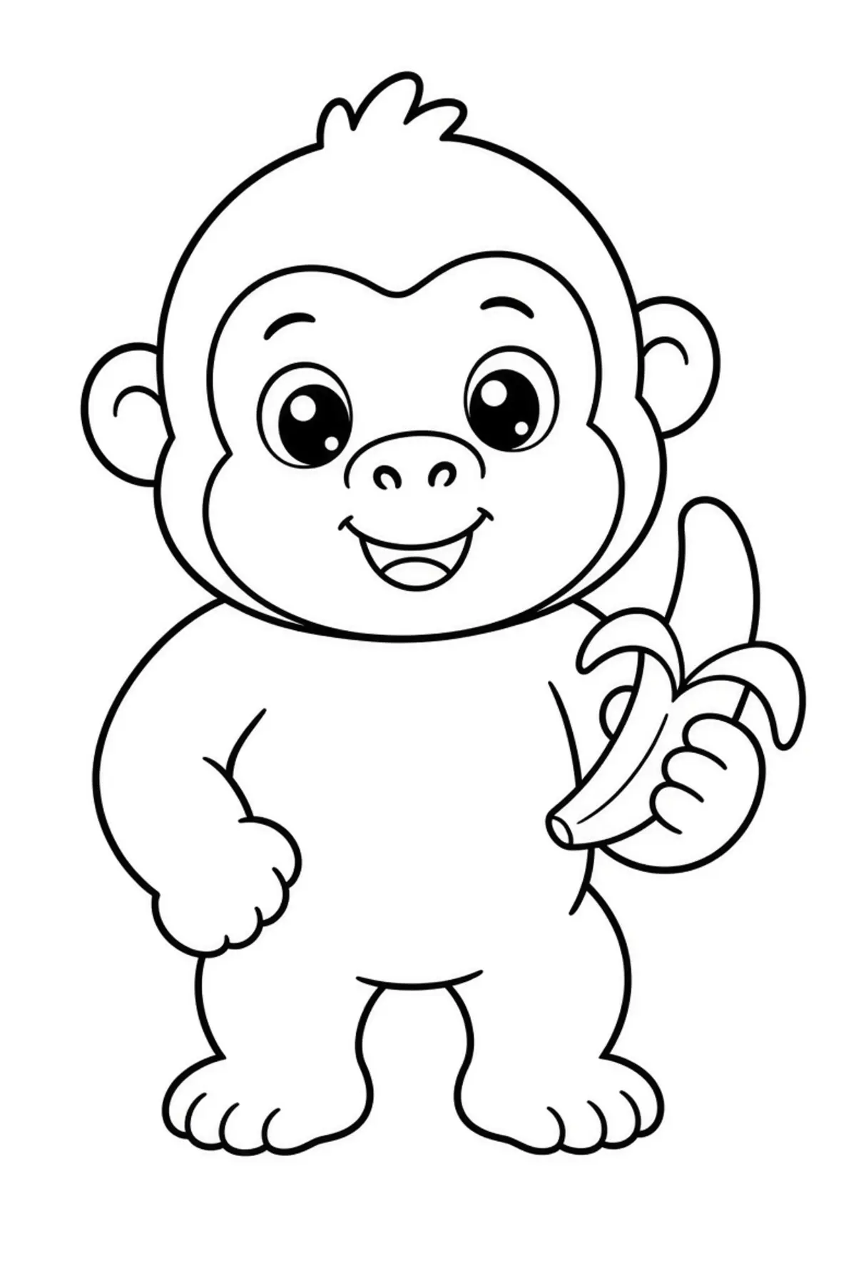 Gorilla coloring pages printable for kids