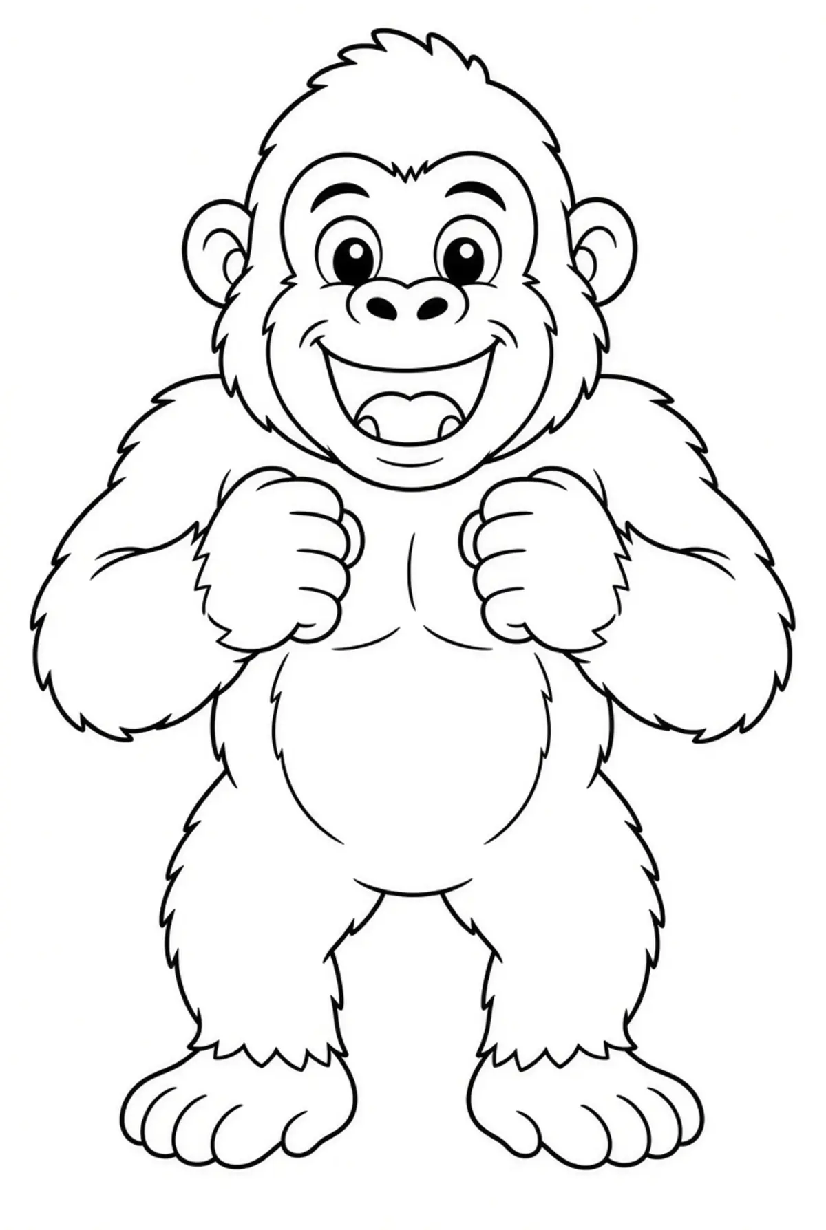 Free Gorilla coloring sheet for kids