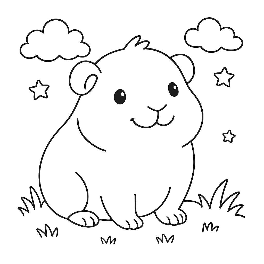 Guinea Pig coloring pages printable for kids