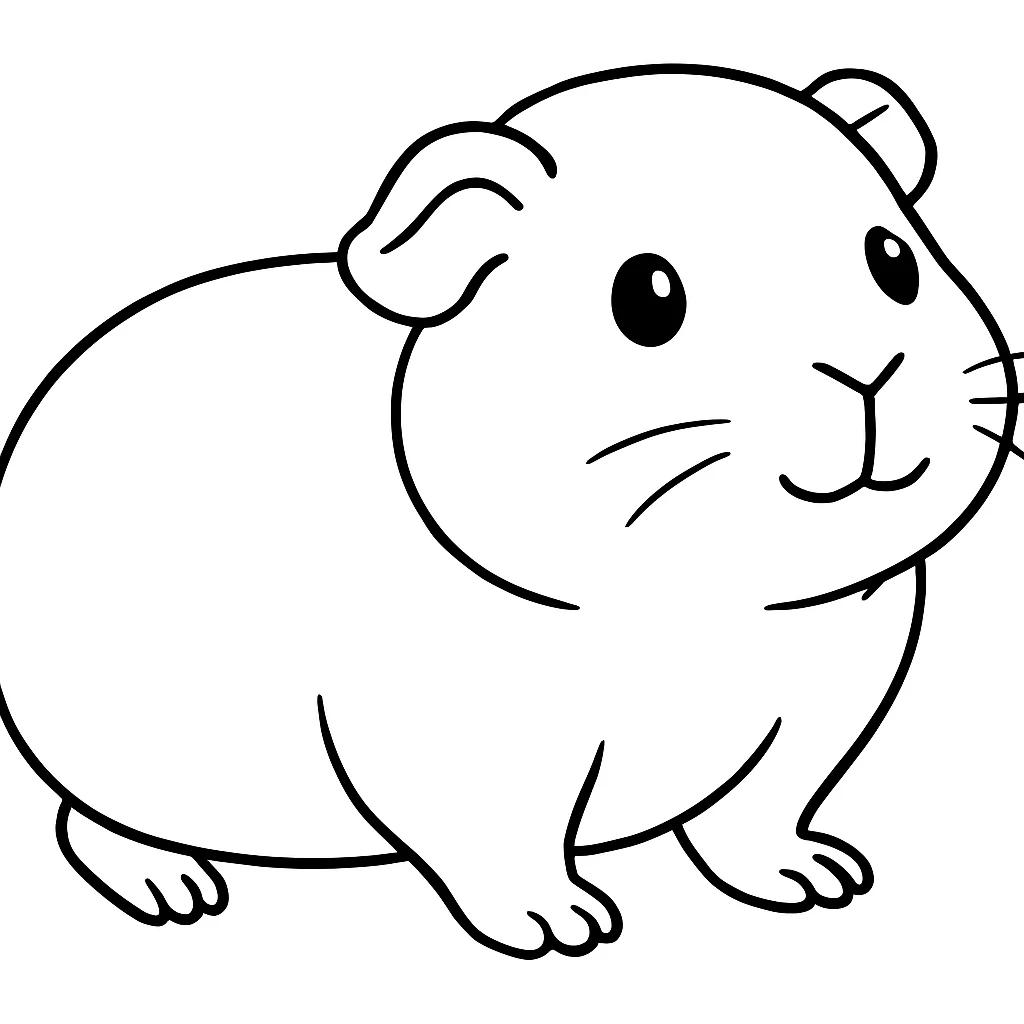 Guinea Pig drawing page for kids