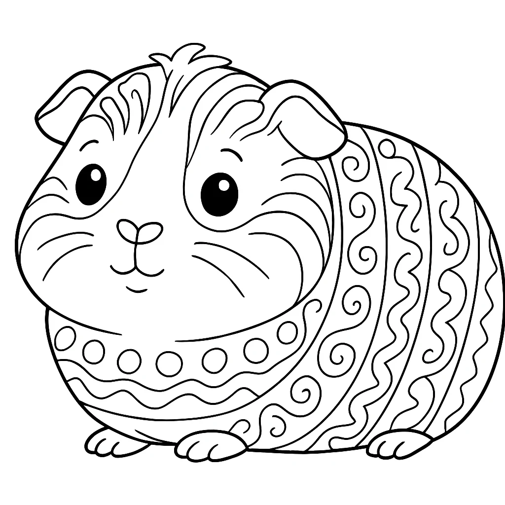 Free Guinea Pig coloring sheet for kids