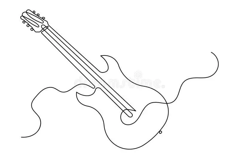 Cute Guitar color page for kids