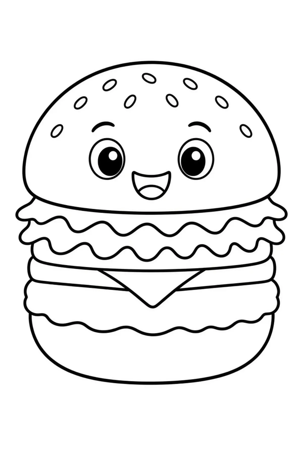 Hamburger coloring pages printable for kids