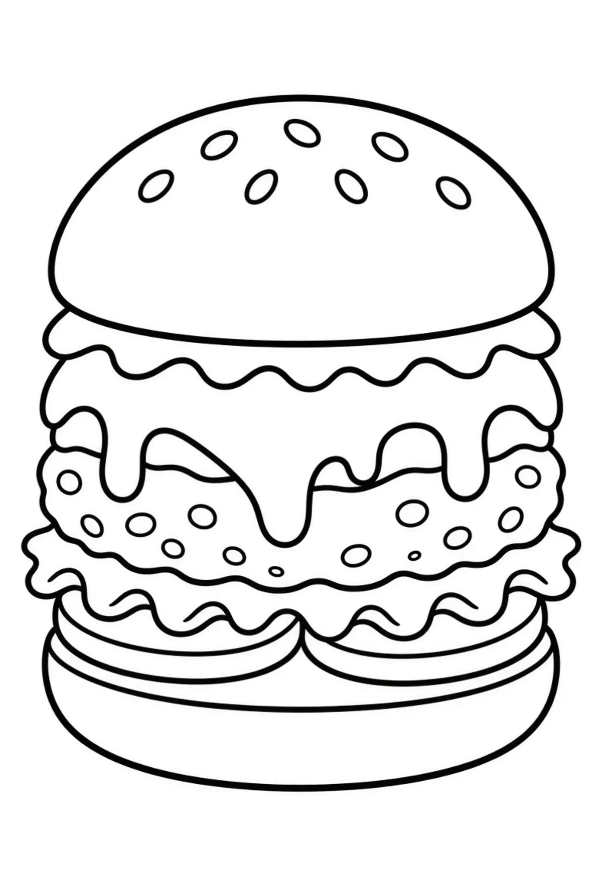 Hamburger drawing page for kids