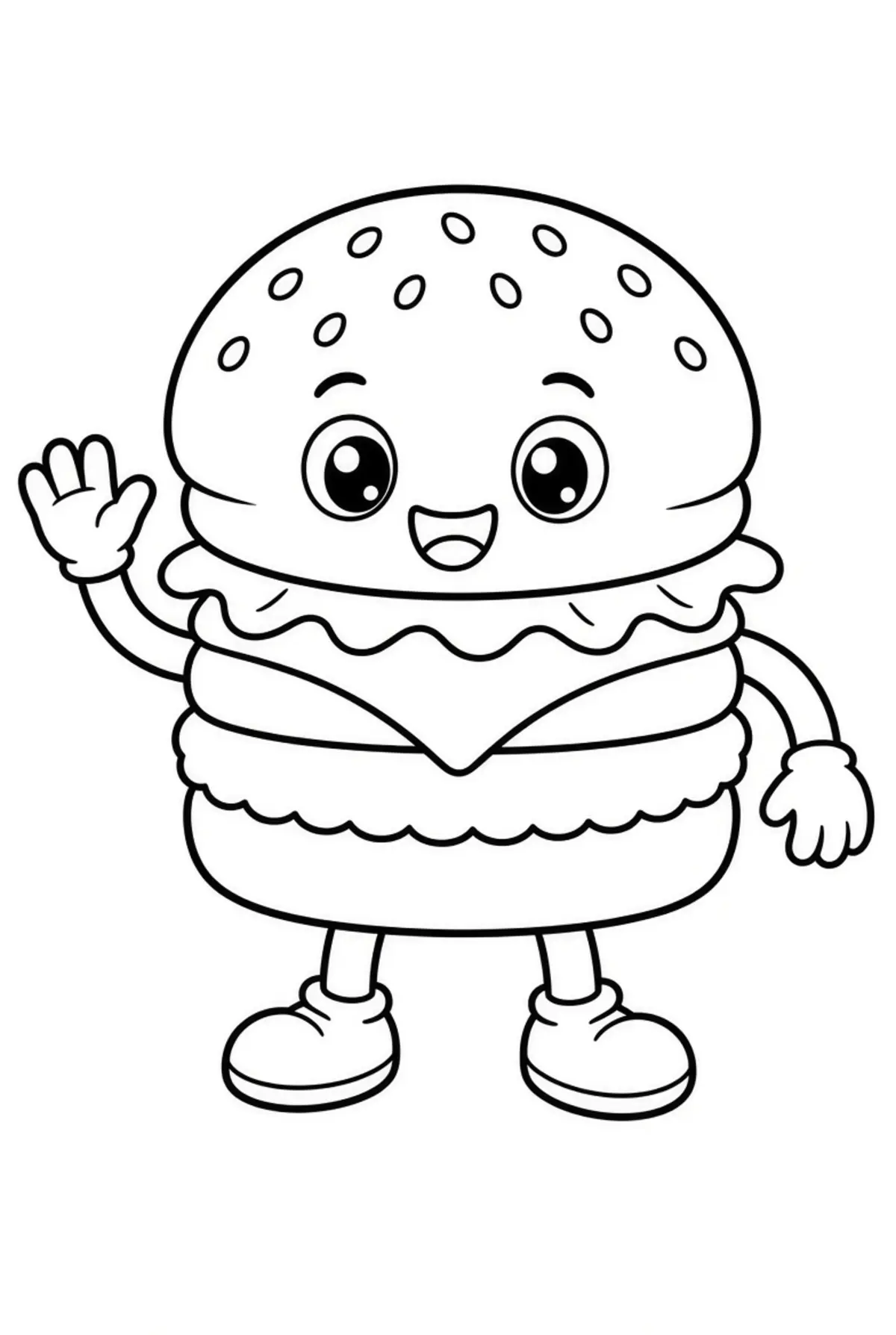 Free Hamburger coloring sheet for kids