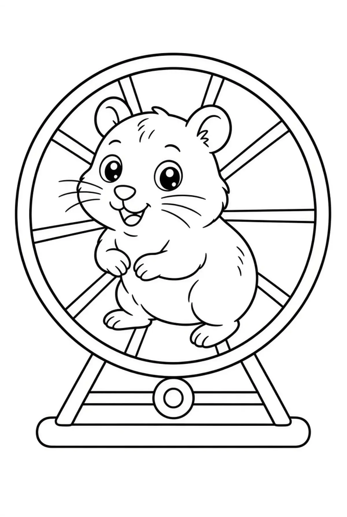 Cute Hamster color page for kids