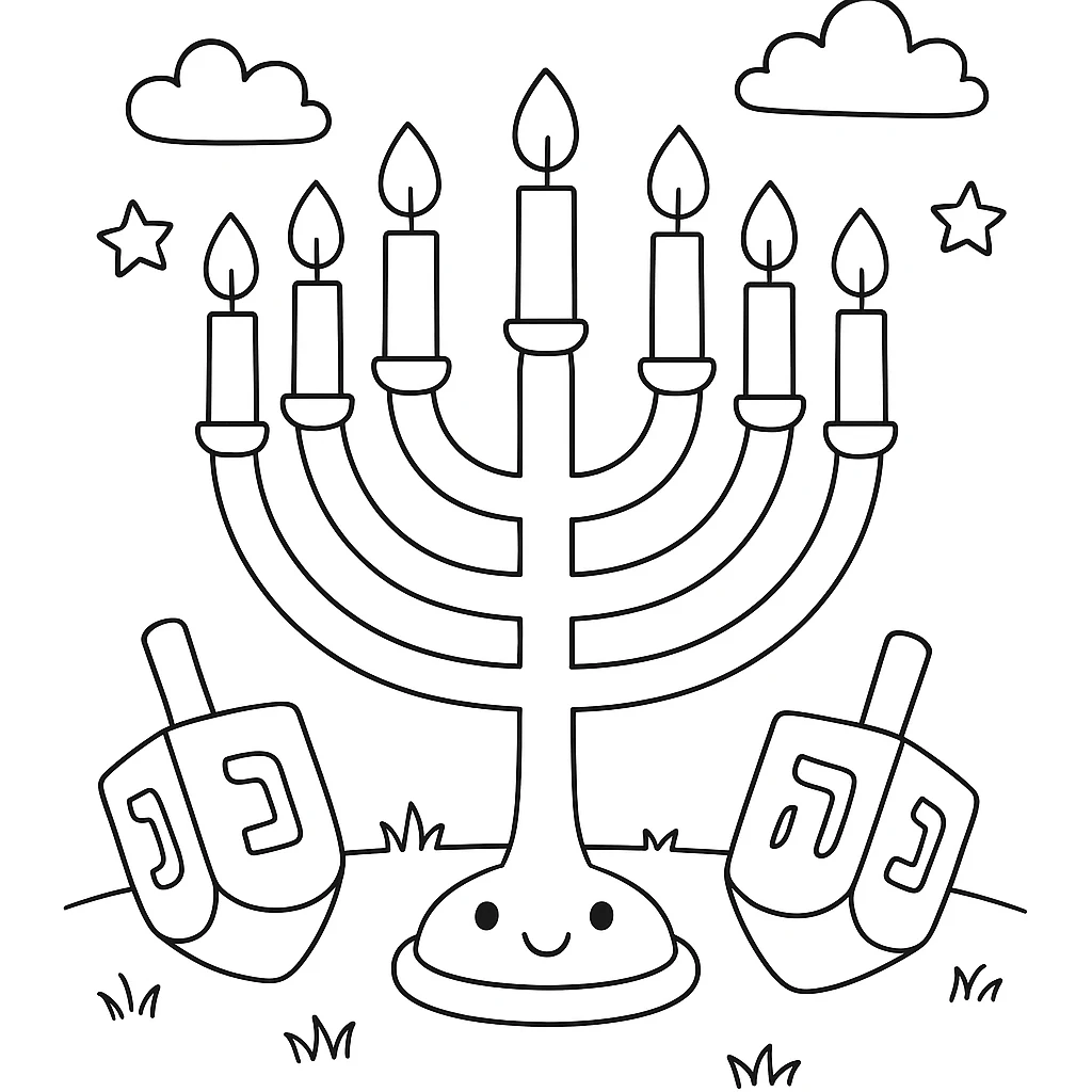 Hanukkah coloring pages printable for kids